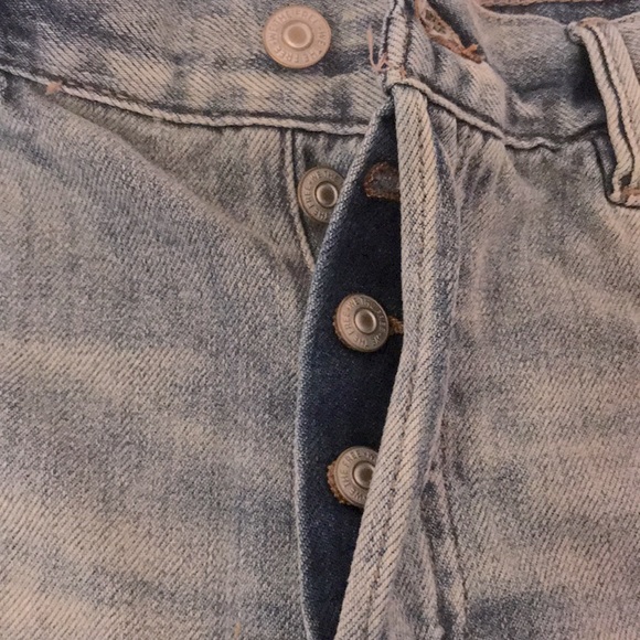 Free People Loving Good Vibrations Distressed Cutoff Shorts Pacific Blue Size 31 - Picture 6 of 7